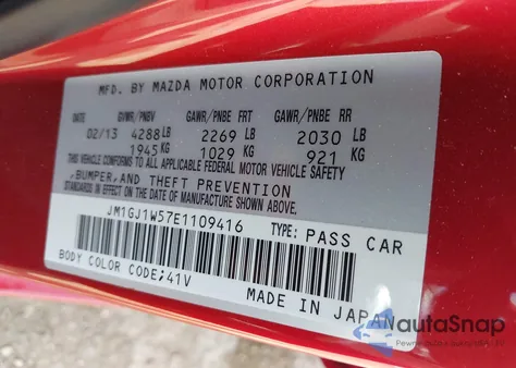 2014 Mazda Mazda6 I Grand Touring z USA, uszkodzony, nr VIN JM1GJ1W57E1109416